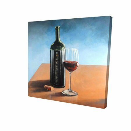 FONDO 16 x 16 in. Bottle of Bordeaux with Whine Glass-Print on Canvas FO2789711